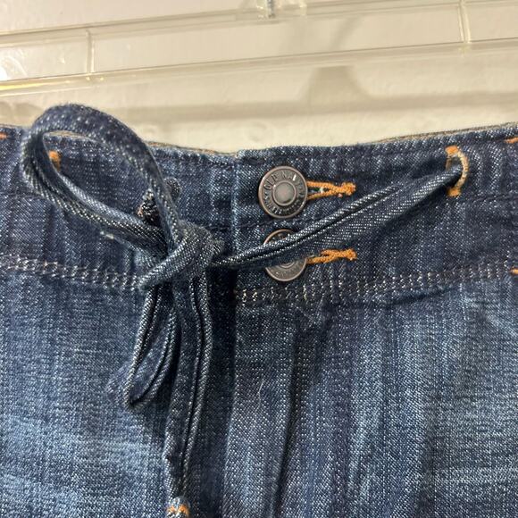 Old Navy Women’s Size 10 Petite Dark Wash Drawstring Denim Jean Skirt Y2K - Picture 2 of 5